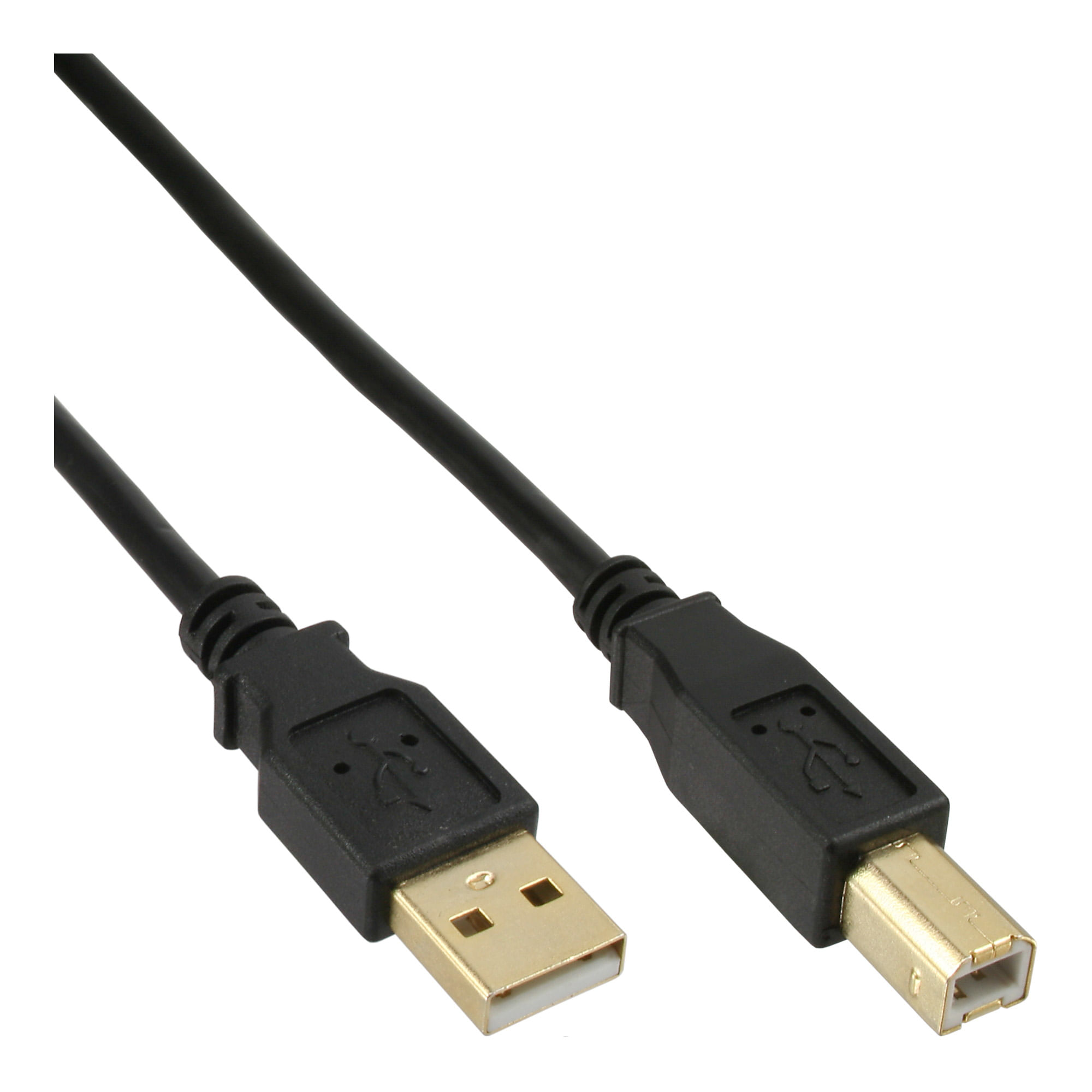 InLine Cavo USB 2.0 A maschio / B maschio, dorato, nero, 0,3m