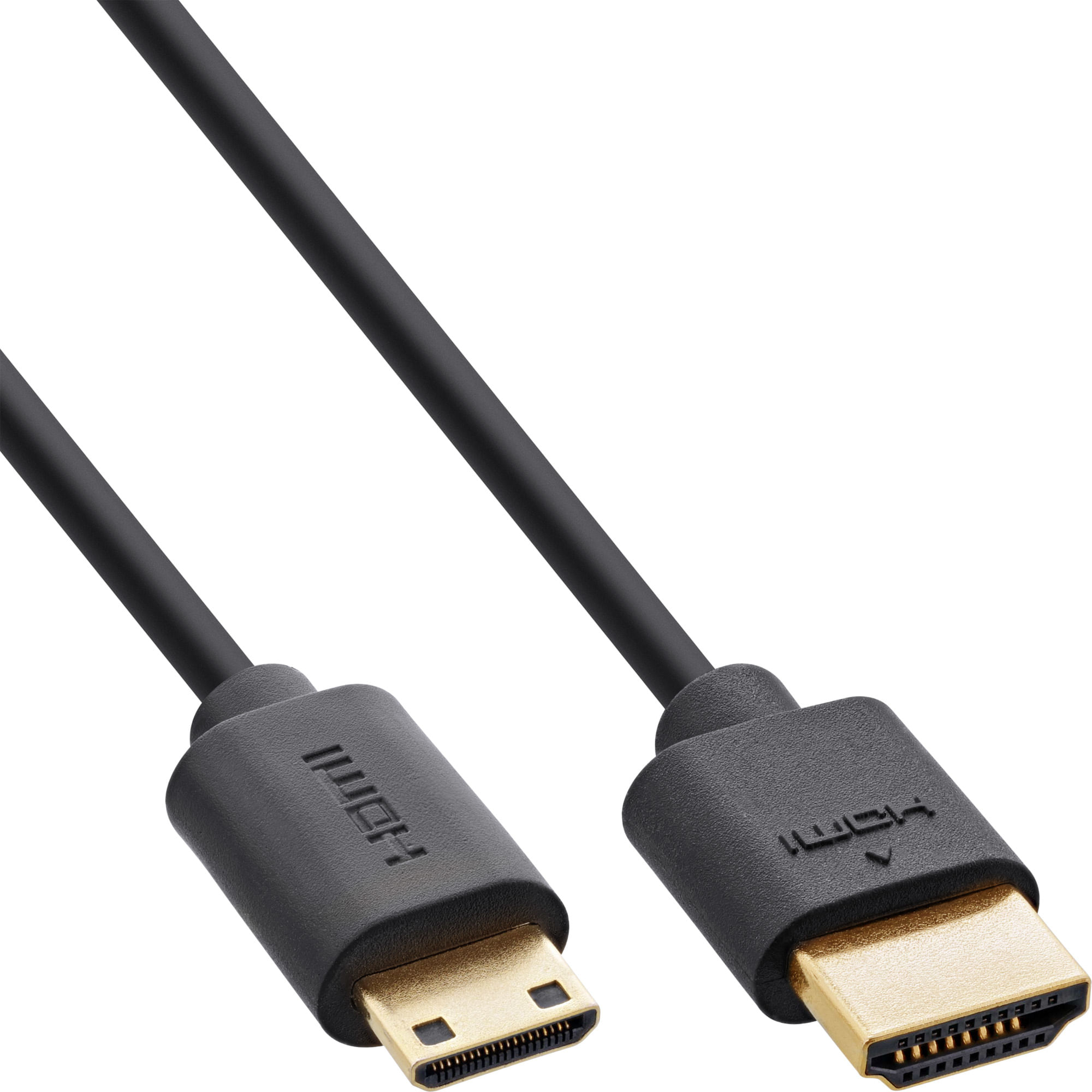 InLine Slim Cavo HDMI ad altissima velocità AM/CM 8K4K placcato oro nero 0,5m