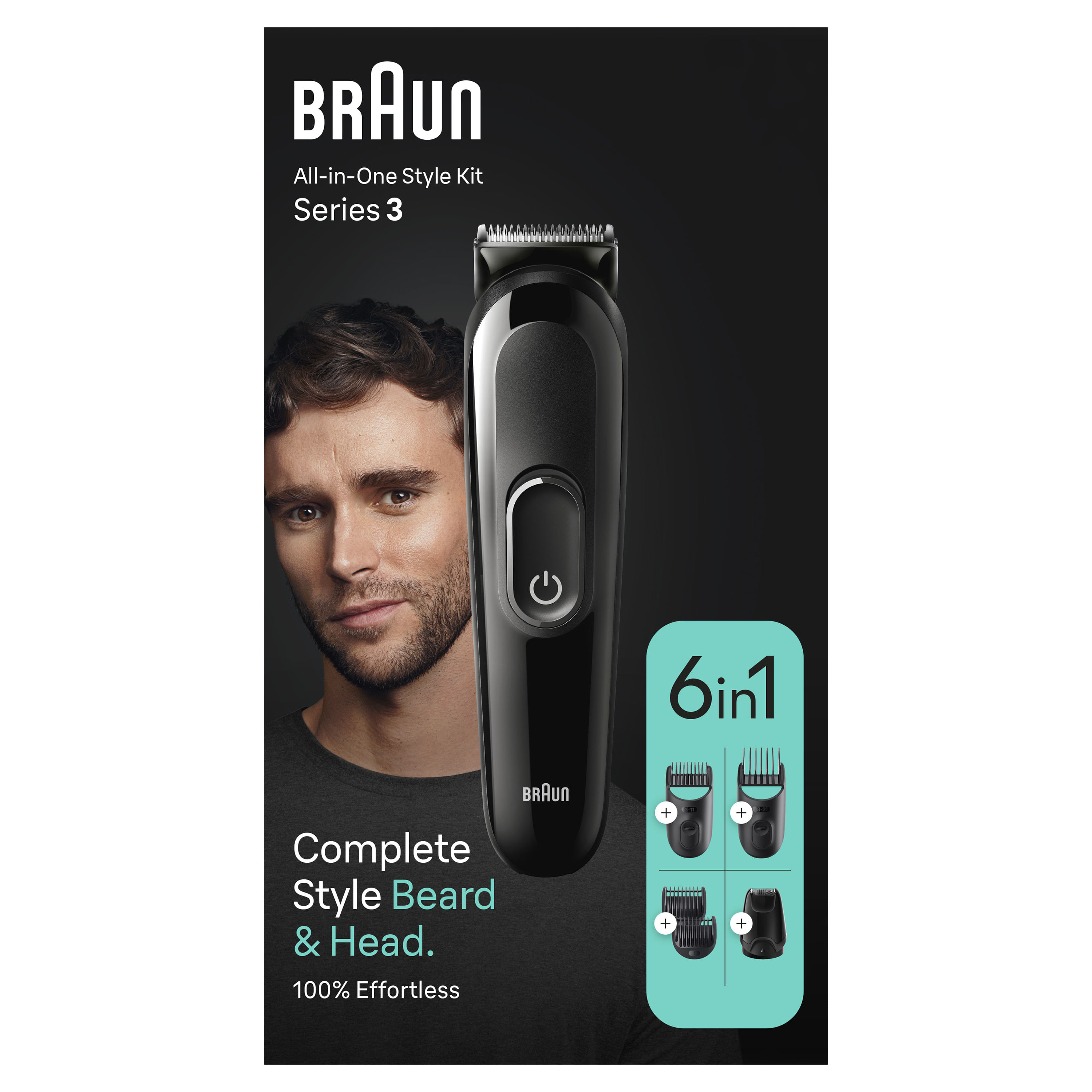 Braun MGK3411 Regolabarba All in One Trimmer 3 6in1 Styling Kit Black Braun Series 3 MGK3410 Kit Per Lo Styling