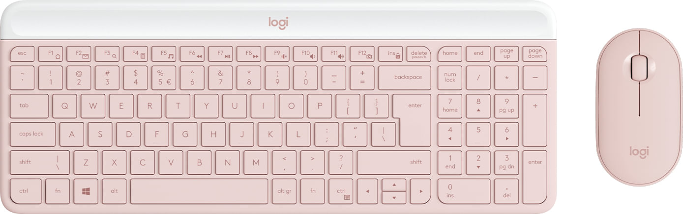 Logitech MK470 Slim Combo tastiera Mouse incluso Ufficio RF Wireless QWERTY US International Rosa