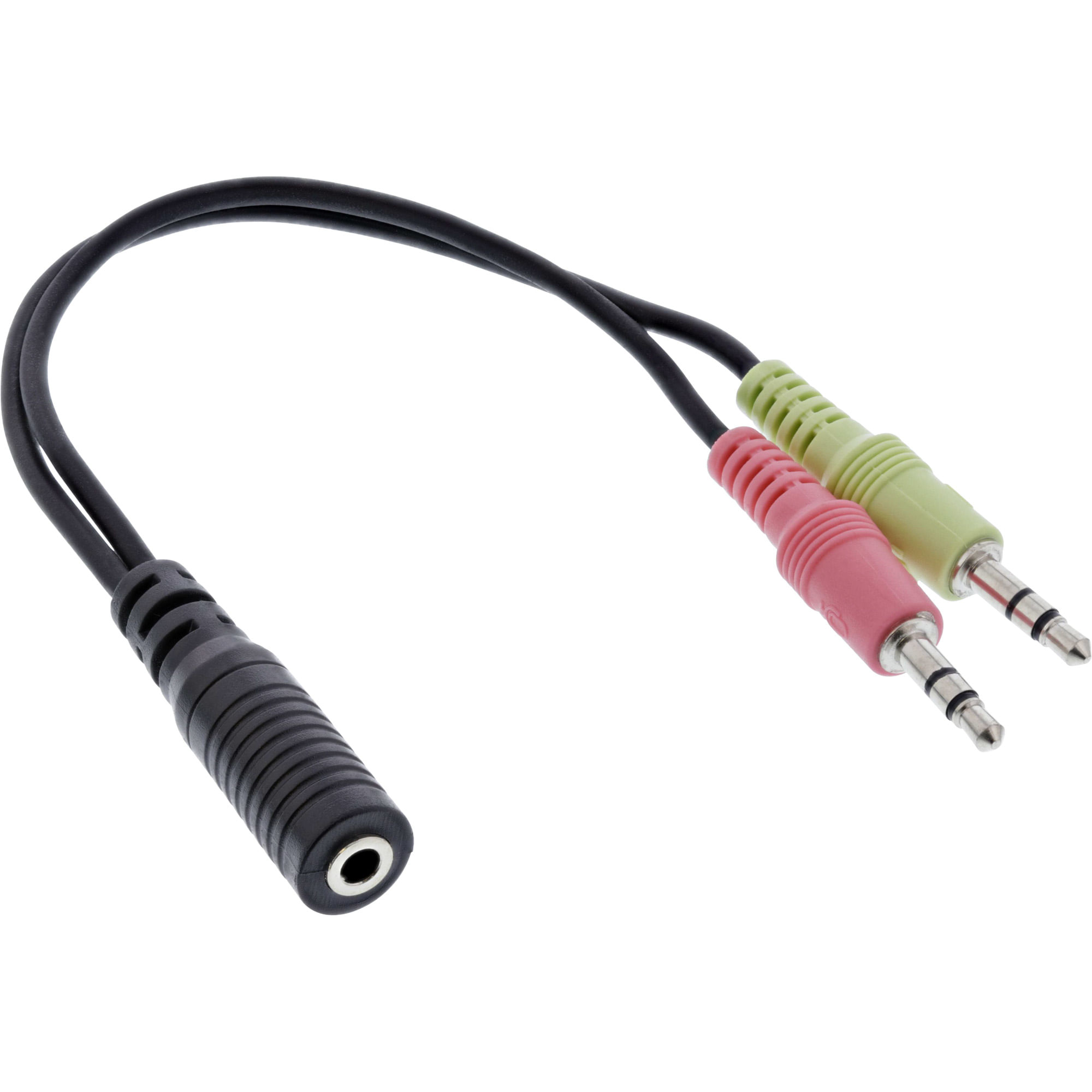 InLine Cavo adattatore per cuffie audio - 2x 35 mm maschio a 35 mm femmina OMTP - 015 m InLine Cavo Audio Y 2x Jack 3,5mm M a Jack 3,5mm F, 0,15m, 4pi