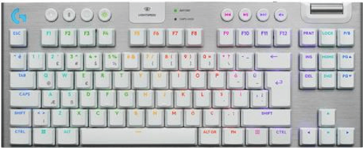 Logitech G G915 X LIGHTSPEED tastiera Gaming USB + RF Wireless + Bluetooth QWERTY US International Bianco