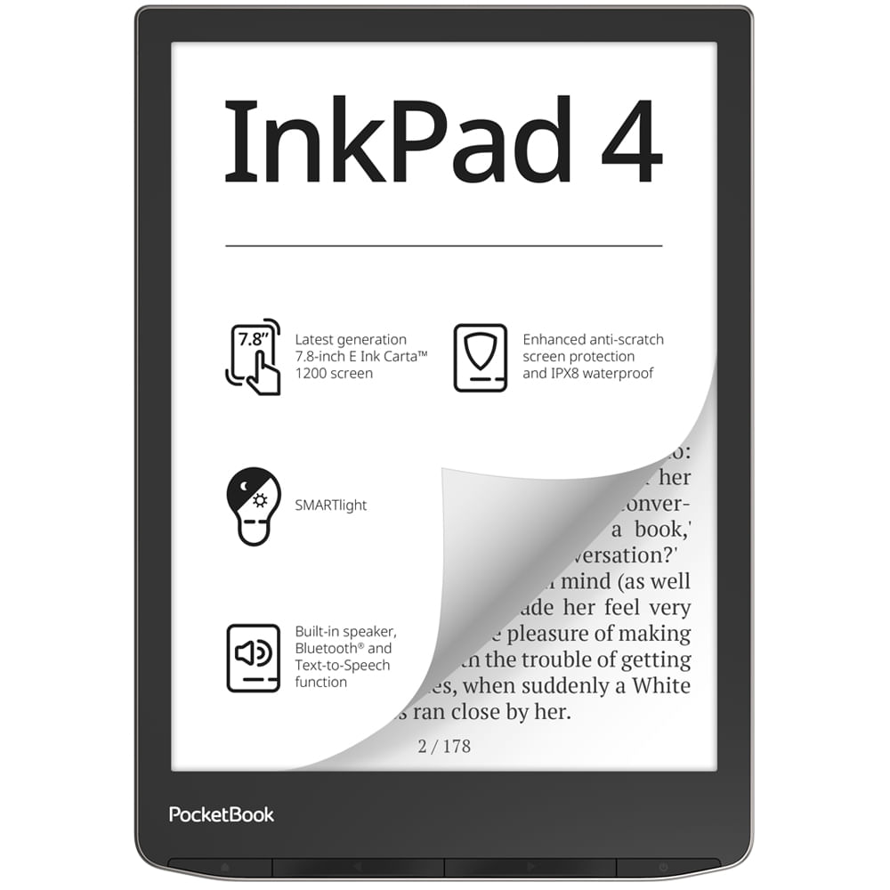 Pocketbook Readers GmbH PocketBook InkPad 4 lettore e-book Touch screen 32 GB Wi-Fi Argento PocketBook InkPad 4 lettore e-book Touch screen 32 GB Wi-F