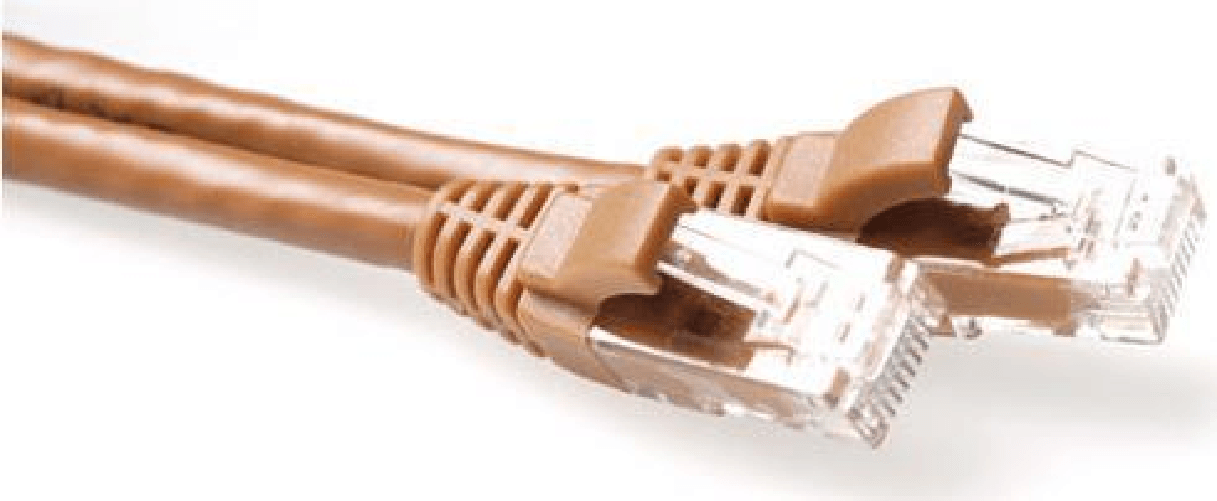 ACT Cavo patch ACT marrone U/UTP CAT6A da 15 metri antigroviglio con connettori RJ45