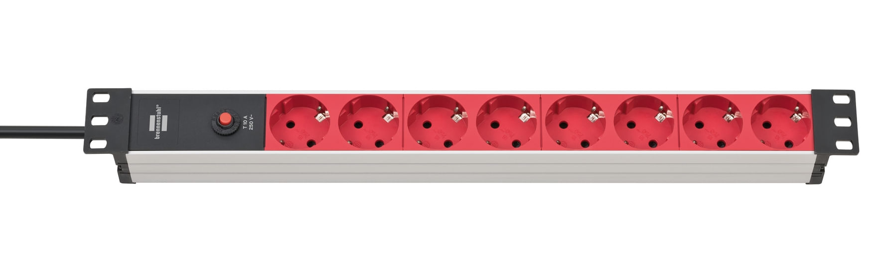 Brennenstuhl 1390007118 prolunghe e multiple 2 m 8 presa(e) AC Interno Nero, Rosso