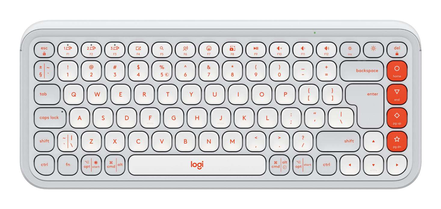 Logitech POP Icon Keys tastiera Universale Bluetooth QWERTY US International Arancione, Bianco