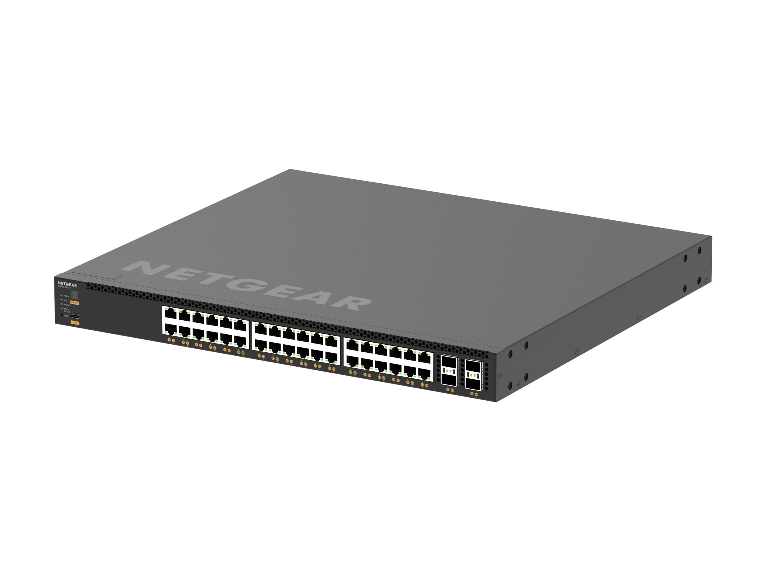 NETGEAR M4350-36X4V Gestito L3 10G Ethernet 100/1000/10000 Supporto Power over Ethernet PoE 1U Nero (NETGEAR AV Line M43 NETGEAR M4350-36X4V Gestito L