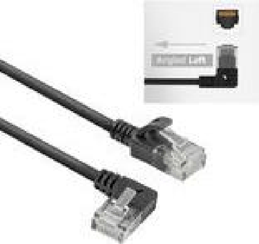 ACT Cavo patch slimline U/UTP CAT6A LSZH ACT nero da 2 metri con connettori RJ45 90 angolato da