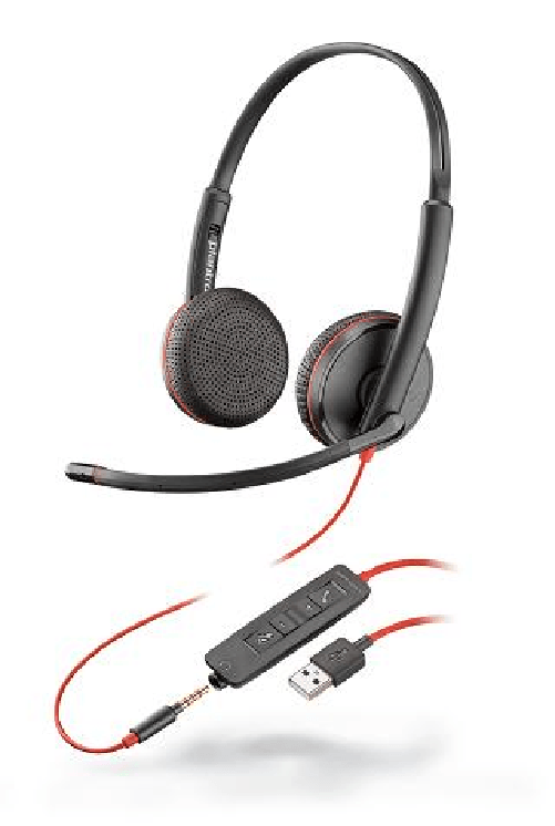 POLY Blackwire 3225 Auricolare Cablato A Padiglione Musica e Chiamate USB tipo A Nero