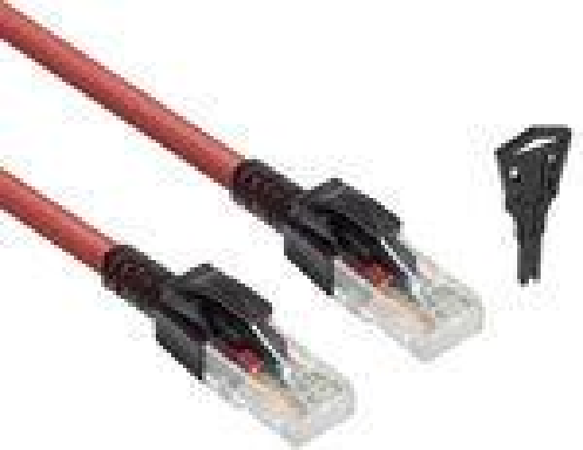 ACT Cavo patch bloccabile ACT rosso da 3 metri U/UTP CAT6A LSZH antigroviglio con connettori RJ45