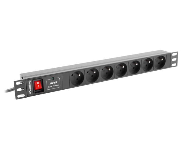 Lanberg PDU-07E-0200-IEC-BK prolunghe e multiple 2 m 7 presa(e) AC Interno Nero