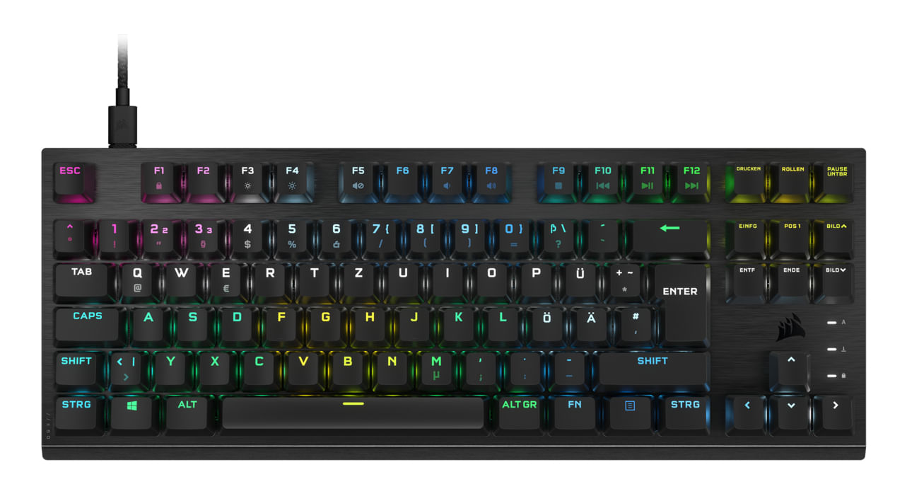 CORSAIR K60 PRO RGB Tastiera gaming cablata ottico-meccanica Corsair K60 PRO tastiera Gaming USB QWERTZ Tedesco Nero