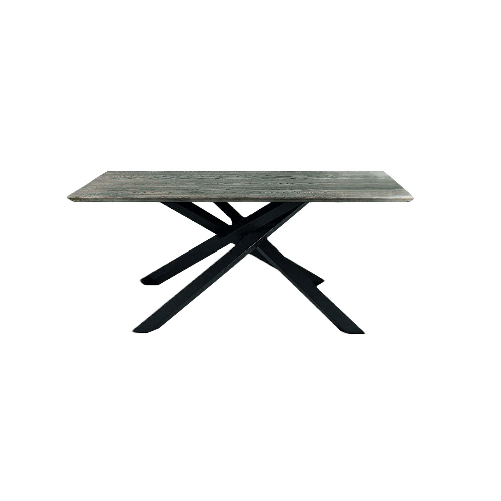 Konte.Design Tavolo Parioli in massello rovere nodato 180x90 cm (beton)