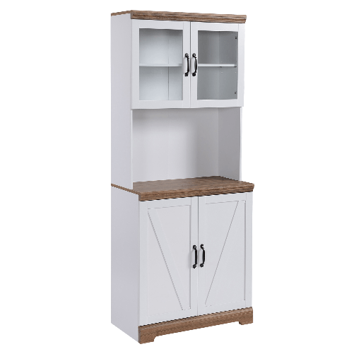 HOMCOM Isola per Cucina in MDF con Armadietto Superiore e Inferiore a 2 Ante e Piano di Lavoro, 80x39.5x176 cm