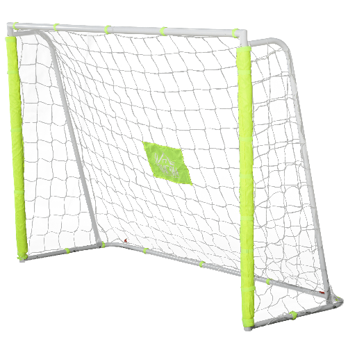 HOMCOM Porta da Calcio per Adulti e Bambini Rete con Bersaglio Centrale e Pali in Tessuto Giallo 186x62x123cm