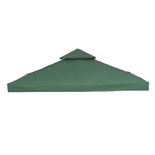 Outsunny Copertura Telo per Gazebo da Giardino 3x3 m, Tetto Anti-UV Impermeabile in Poliestere Verde Scuro