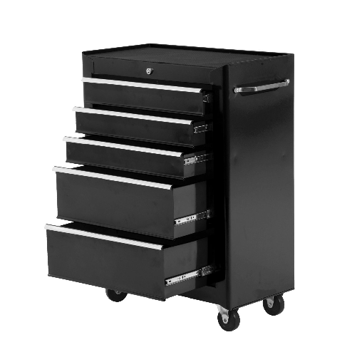 HOMCOM Carrello Cassettiera Porta Utensili per officina, nero, 61.5x33x85cm