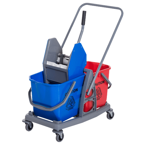 HOMCOM Carrello delle Pulizie Professionale 2 Secchi Capacità 25L Strizzatore 73 × 45 × 92cm