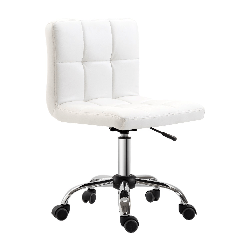 HOMCOM Sedia da Ufficio Ergonomica, Sedia Girevole Altezza Regolabile in Pelle Sintetica 46 × 51 × 80-92cm