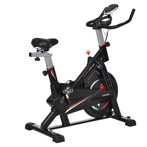 HOMCOM Cyclette per Allenamento Cardio Trainer con Monitor LCD in Acciaio - Nero