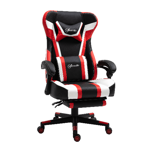 Vinsetto Poltrona da Gaming o da Ufficio, Sedia Racing Reclinabile, Altezza Regolabile, 69x63x122-132 cm