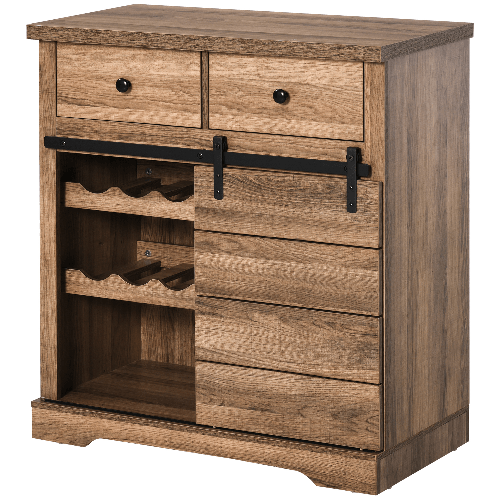 HOMCOM Credenza da Cucina in Stile Industriale, Dispensa per Sala da Pranzo, Cassettiera da Soggiorno Vintage 80x39x86cm