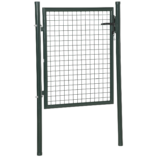 HOMCOM Cancello da Giardino in Acciaio con Serratura e 3 Chiavi, 97x150cm, Verde