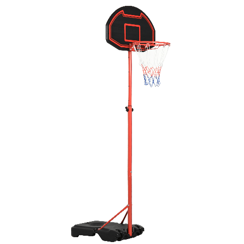 HOMCOM Canestro Portatile Canestro Basket da Esterno con Altezza Regolabile 193.5-248.5cm e Base da Riempire con Acqua o Sabbia, in Acciaio e Nylon 74