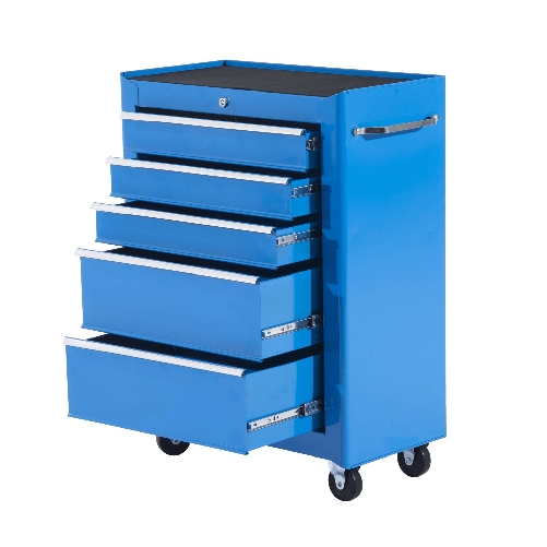 HOMCOM Carrello Porta Utensili da Officina con Cassettiera Azzurro 61.5 x 33 x 85cm