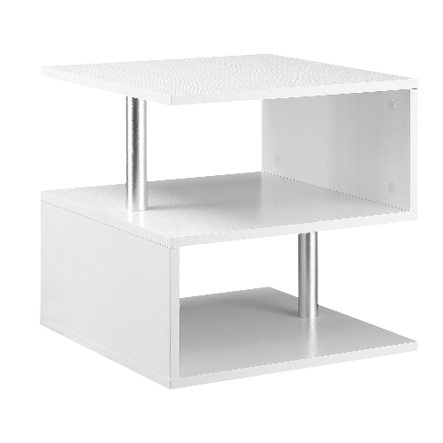 HOMCOM Moderno Tavolino Basso Da Salotto in Legno Bianco, 50x50x50cm