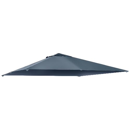 Outsunny Tetto di Ricambio 3x3m, Telo Sostitutivo per Gazebo in Poliestere con 8 Fori di Ventilazione, Grigio