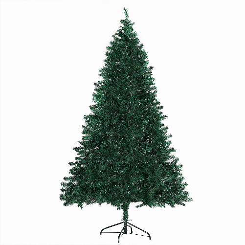 HOMCOM Albero di Natale Artificiale Alto 180cm con 1000 Rami Rigogliosi Base in Acciaio