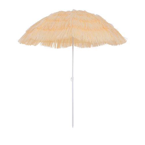 Outsunny Ombrellone da Spiaggia a 8 Stecche con Palo Inclinabile, in Poliestere e Metallo, 1.6x2 m, Beige