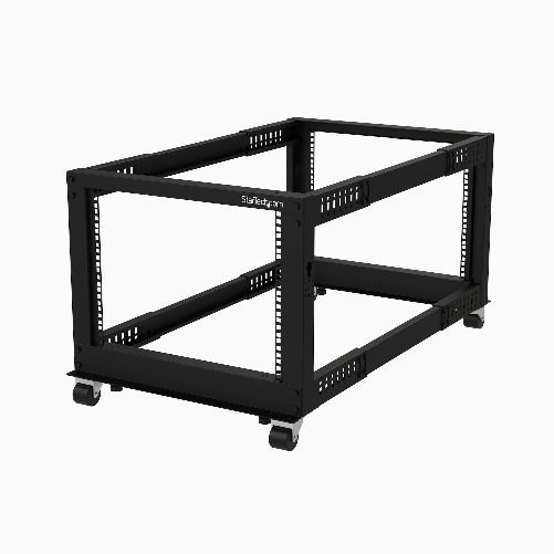 StarTech.com Server Rack a 4 Montanti 8U Open Frame, Armadio Rack di Rete 19" con Ruote 8U OPEN FRAME RACK - 4 POST/- 22-40IN ADJUSTABLE DEPTH