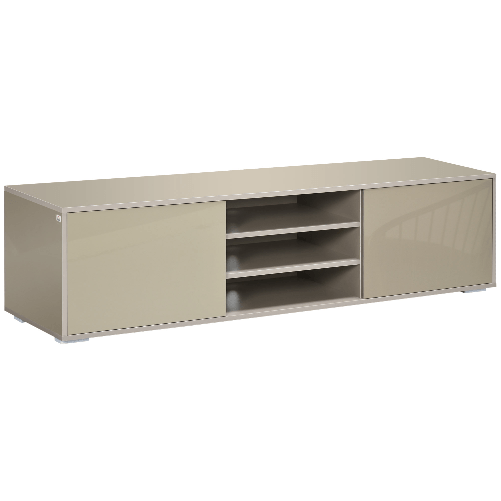 HOMCOM Mobile TV Basso per TV 70" max in MDF Grigio con 3 Ripiani Aperti e 2 Armadietti, 160x39x41.2 cm