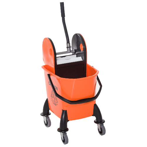 HOMCOM Carrello delle Pulizie Professionale Capacità 26L Strizzatore Rimovibile con Ruote 44 × 36 × 90cm