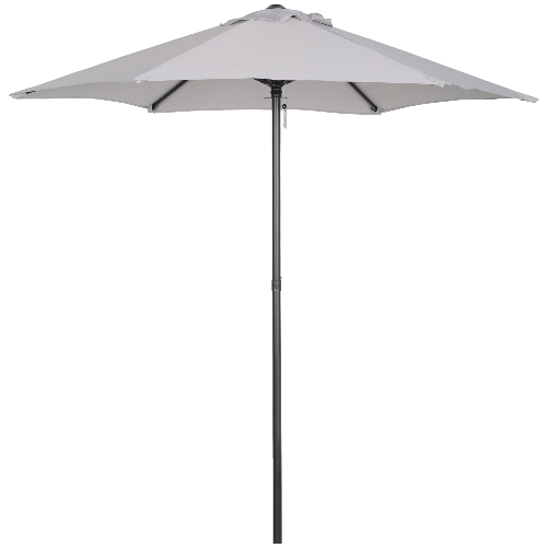 Outsunny Outusnny Ombrellone 2x2 m da Giardino con Palo Centrale, Ombrellone per Esterno in Alluminio, Grigio Chiaro