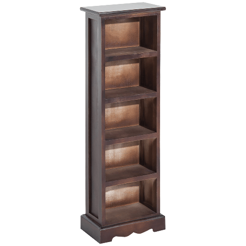 HOMCOM Mobiletto Scaffale Porta CD con 5 Ripiani di Archivazione in Legno Marrone 30x 17x 90cm