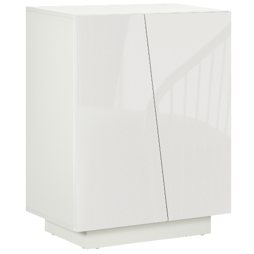 HOMCOM Mobiletto Multiuso in Truciolato Bianco a 3 Livelli con Ripiano Regolabile su 3 Livelli, 70x40x88 cm