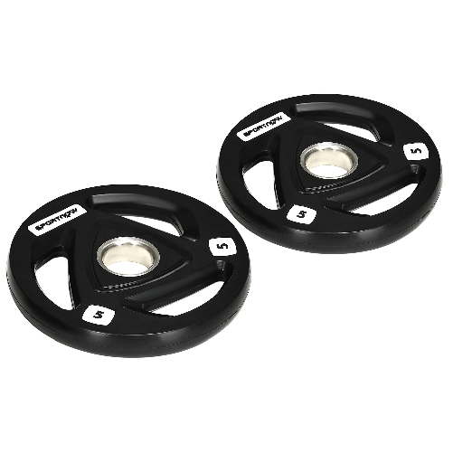 SPORTNOW Set di 2 Dischi Pesi in Acciaio con Rivestimento in Gomma per Bilanciere