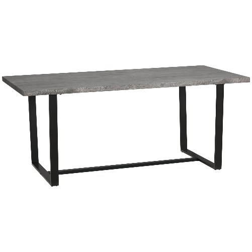 HOMCOM Tavolo da Pranzo Rettangolare Stile Industriale per 8 Persone, 180x90x75cm, Grigio e Nero