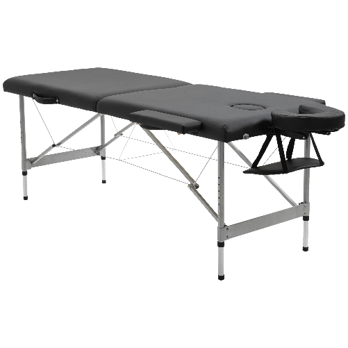 HOMCOM Lettino per Massaggio Portatile e Pieghevole con Altezza Regolabile e Seduta Imbottita, 186x71x62-83 cm, Nero