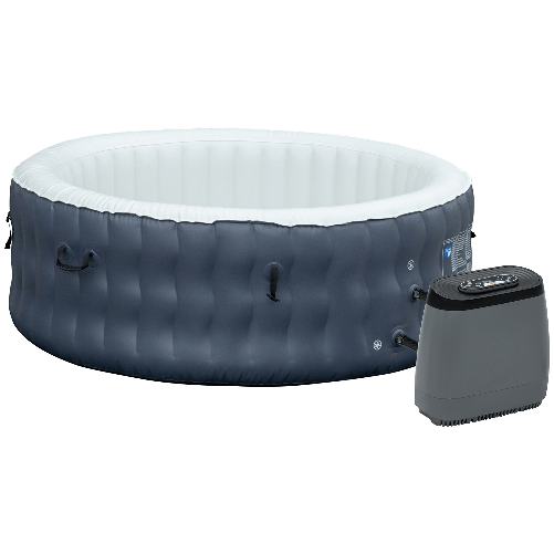 Outsunny Piscina Idromassaggio Gonfiabile e Riscaldante fino 42? con 108 Getti, per 4 Persone