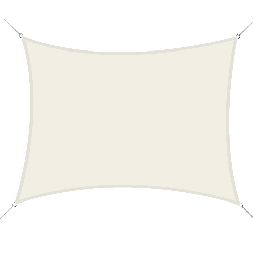 Outsunny Vela Ombreggiante Rettangolare, Tenda da Sole per Esterno in Poliestere Anti UV Traspirante 3x4m Bianco crema