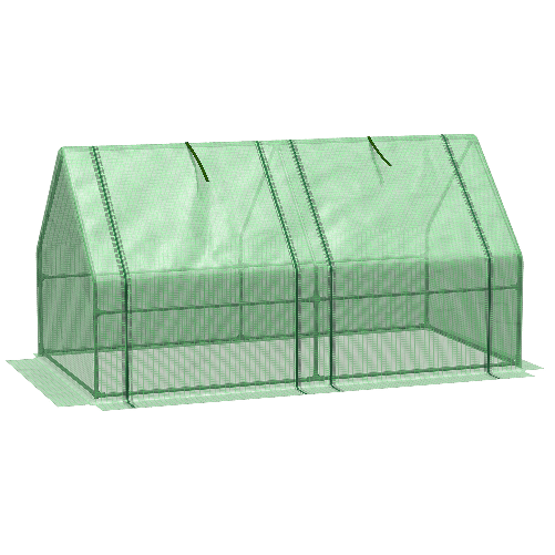 Outsunny Serra da Giardino con Copertura in PE Rinforzato e Telaio in Acciaio, 180x90x90cm, Verde