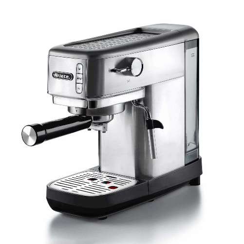 Ariete 1380 Macchina da caffè in metallo, compatibile con caffè in polvere e cialde ESE, 1300 W, Capacità 1,1 L, 15 bar di pressione, Filtro ½ tazze,