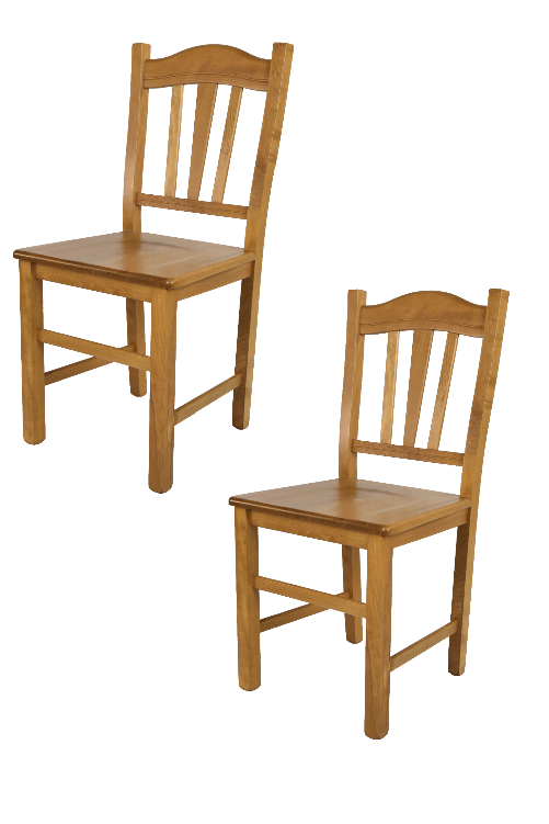 T M C S Set 2 sedie modello Silvana per cucina bar e sala da pranzo, robusta struttura in legno di faggio color rovere e seduta in paglia