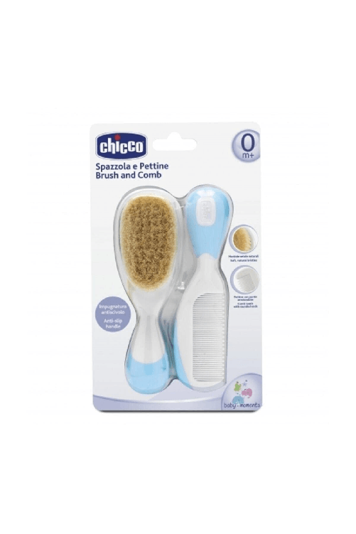 Chicco 00006569200000 spazzola e pettine Blu, Bianco 2 pz