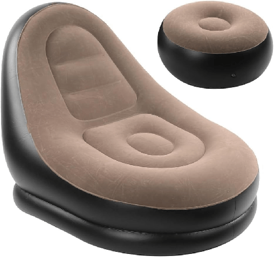 MF artSHOP Poltrona Gonfiabile con Poggiapiedi, Divano Gonfiabile con Pouf, Sedia Relax Poltrona Gonfiabile con Poggiapiedi, Divano Gonfiabile con Po
