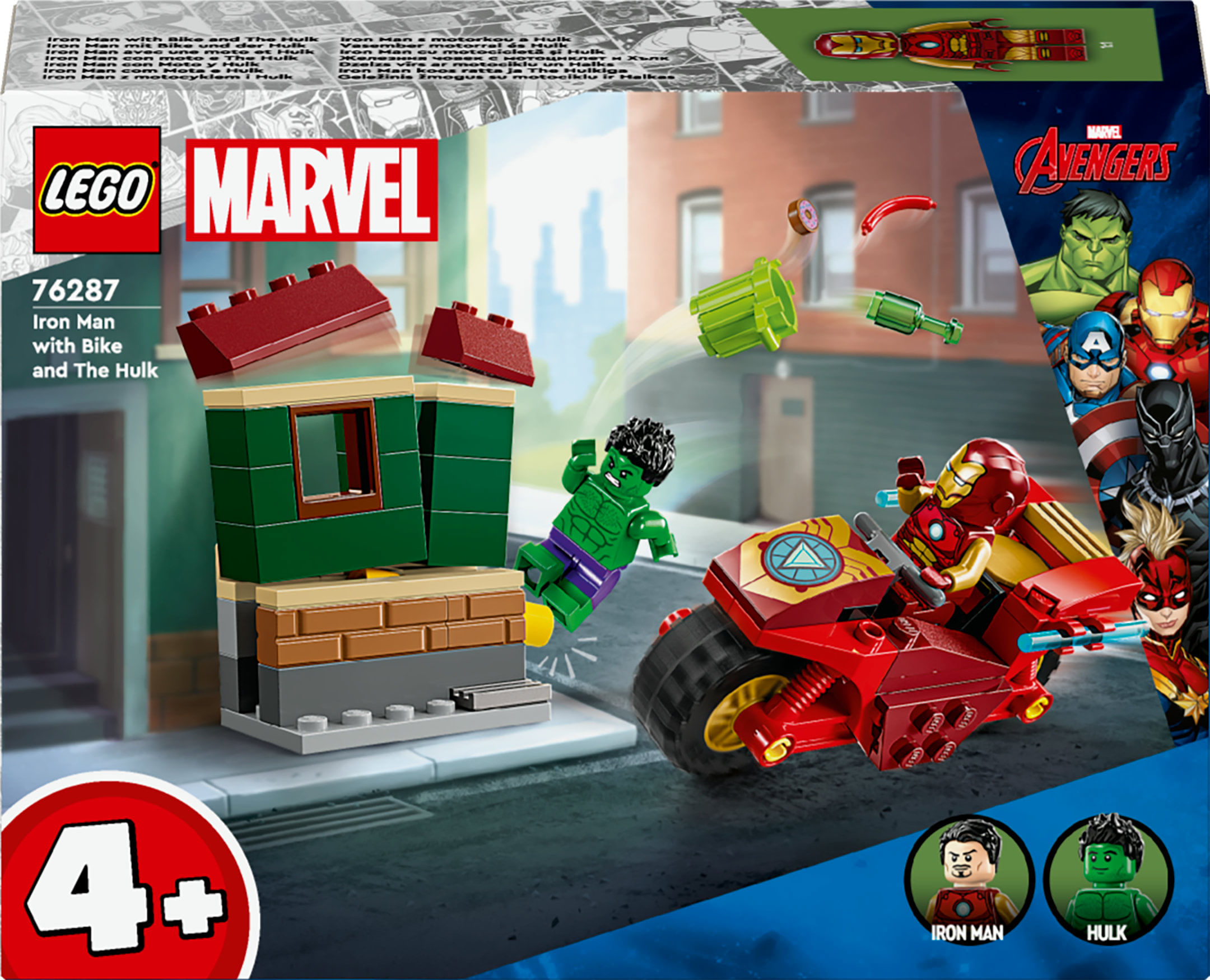 LEGO Iron Man con moto e The Hulk
